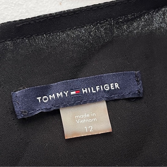 NWT Tommy Hilfiger Floral Chiffon Boho Maxi Dress 3/4 Sheer Flutter Sleeve Sz 12 - Picture 7 of 9